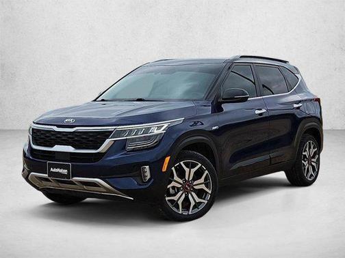 Dark Ocean Blue/Black Roof 2021 Kia Seltos SX Turbo