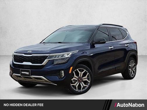 Dark Ocean Blue/Black Roof 2021 Kia Seltos SX Turbo