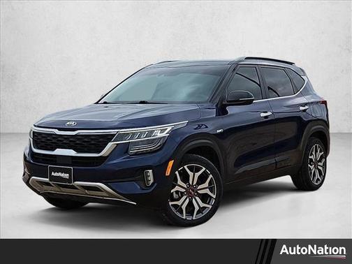 Dark Ocean Blue/Black Roof 2021 Kia Seltos SX Turbo