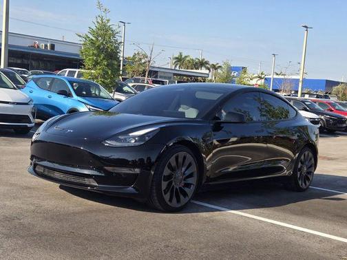 Solid Black 2021 Tesla Model 3 Performance