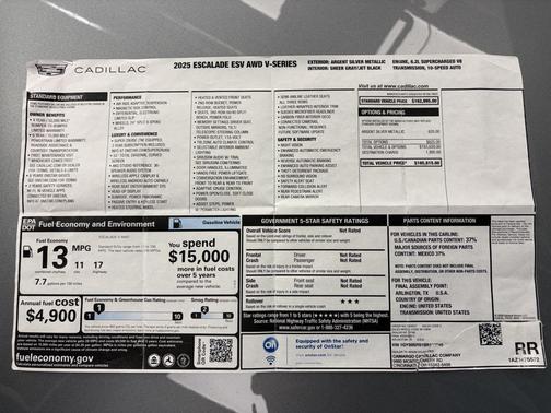 2025 Cadillac Escalade ESV V-Series