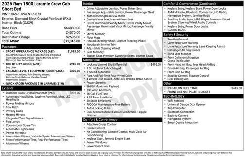 Diamond Black Crystal Pearlcoat 2026 RAM 1500 Laramie