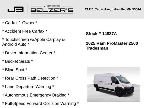 2025 RAM ProMaster 2500 High Roof