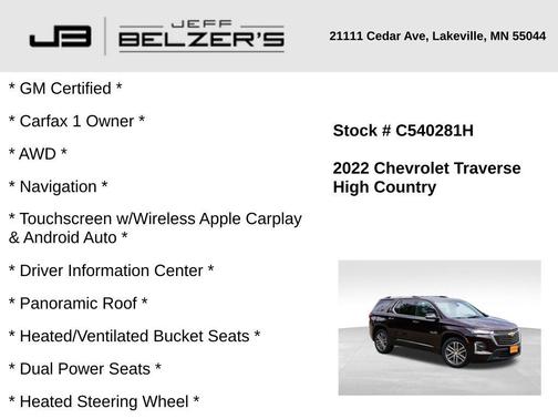 2022 Chevrolet Traverse High Country