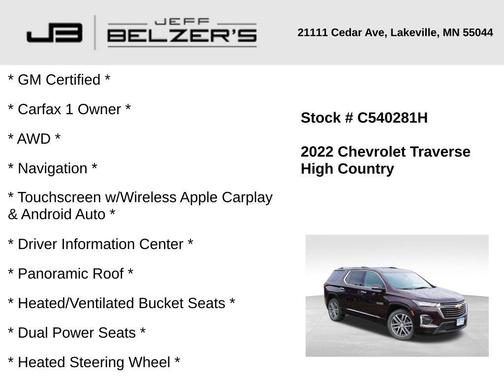 2022 Chevrolet Traverse High Country