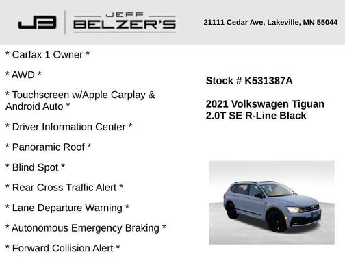2021 Volkswagen Tiguan 2.0T SE R-Line Black