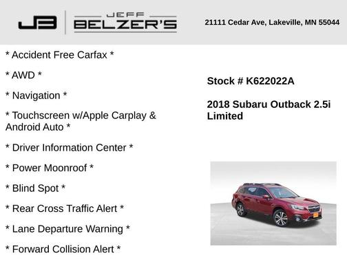 2018 Subaru Outback 2.5i Limited