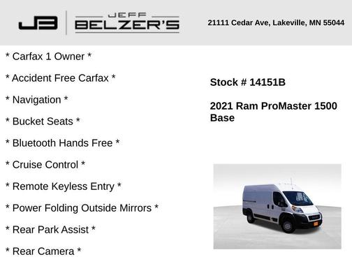 2021 RAM ProMaster 1500 Base