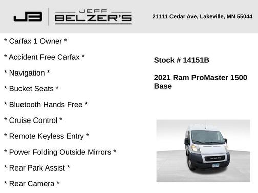 2021 RAM ProMaster 1500 Base