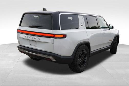 Glacier White 2023 Rivian R1S Adventure Quad Motor Large Pack