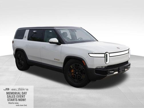 Glacier White 2023 Rivian R1S Adventure Quad Motor Large Pack