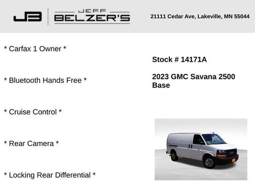 2023 GMC Savana 2500 Work Van
