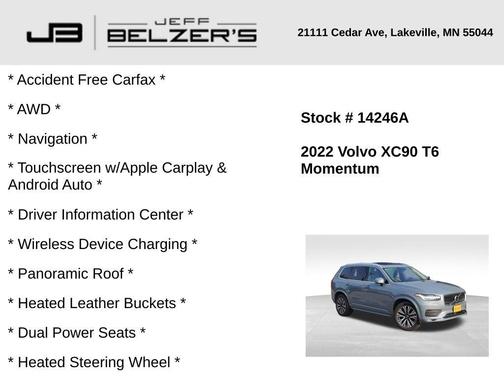 2022 Volvo XC90 T6 Momentum 6 Passenger