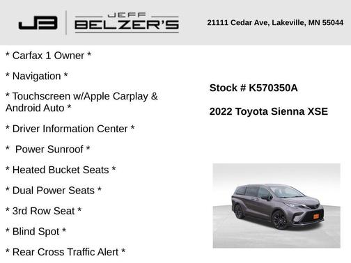 2022 Toyota Sienna XSE 7 Passenger