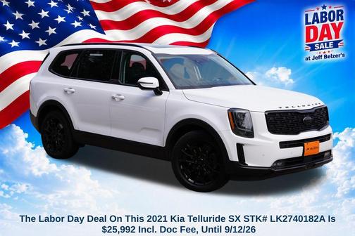 Glacial White Pearl 2021 Kia Telluride SX