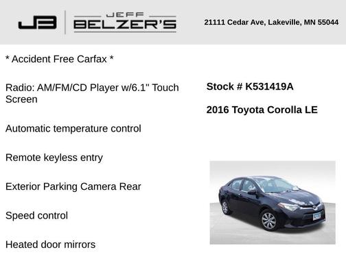 2016 Toyota Corolla LE