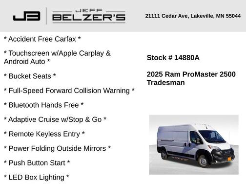 2025 RAM ProMaster 2500 High Roof