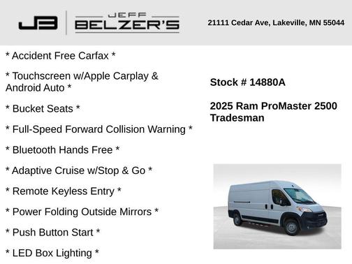2025 RAM ProMaster 2500 High Roof