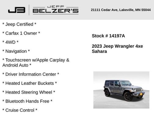 2023 Jeep Wrangler 4xe Sahara