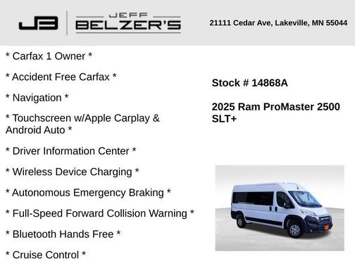 2025 RAM ProMaster 2500 Window Van High Roof