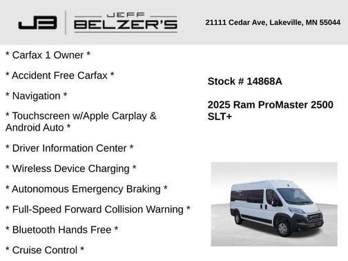 2025 RAM ProMaster 2500 Window Van High Roof