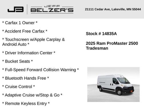 2025 RAM ProMaster 2500 High Roof