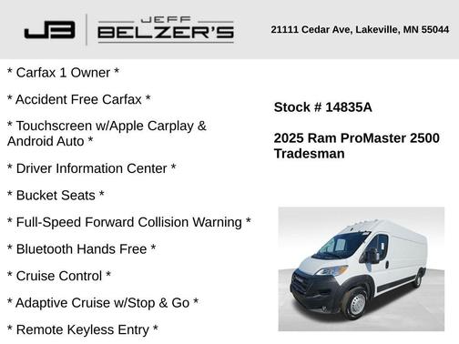 2025 RAM ProMaster 2500 High Roof