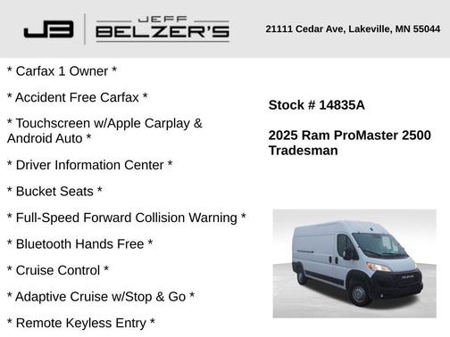 2025 RAM ProMaster 2500 High Roof