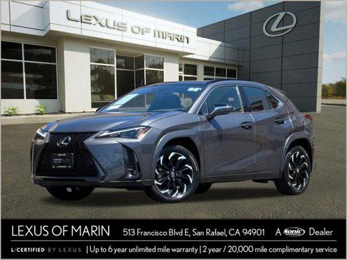 Cloudburst Gray with Obsidian Roof 2024 Lexus UX 250h F Sport