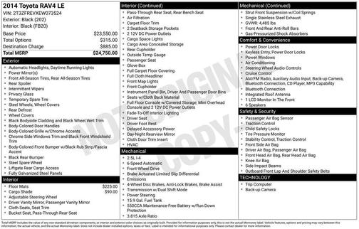 Black 2014 Toyota RAV4 LE