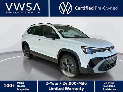 Pure White 2025 Volkswagen Taos 1.5T S