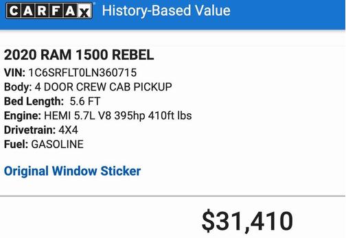 2020 RAM 1500 Rebel