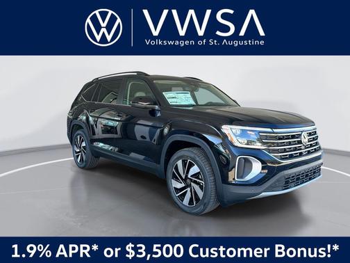 deep black pearl 2026 Volkswagen Atlas 2.0T SE w/Technology
