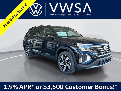 deep black pearl 2026 Volkswagen Atlas 2.0T SE w/Technology