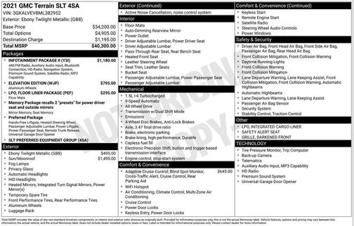 Ebony Twilight Metallic 2021 GMC Terrain SLT