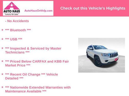 Stone White Clearcoat 2012 Jeep Grand Cherokee Laredo