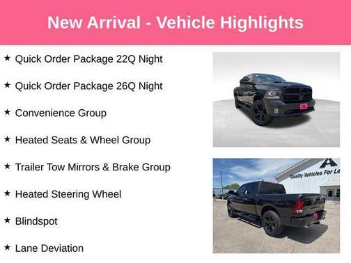 Brilliant Black Crystal Pearlcoat 2017 RAM 1500 Night Crew Cab 4x4 5'7' Box
