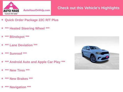 White Knuckle Clearcoat 2022 Dodge Durango R/T Plus