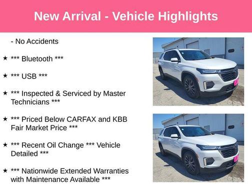 Summit White 2023 Chevrolet Traverse RS