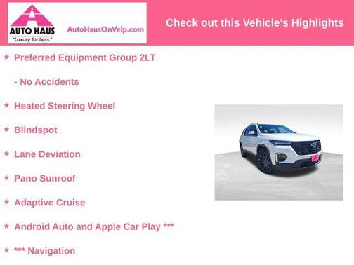 Summit White 2023 Chevrolet Traverse RS