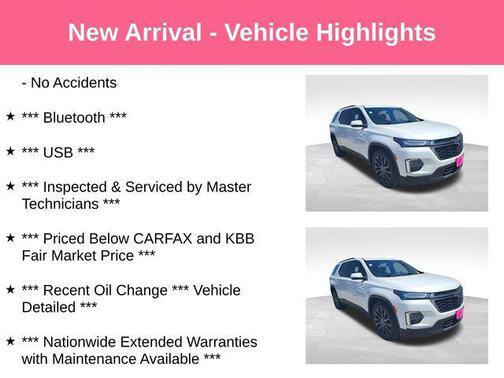 Summit White 2023 Chevrolet Traverse RS