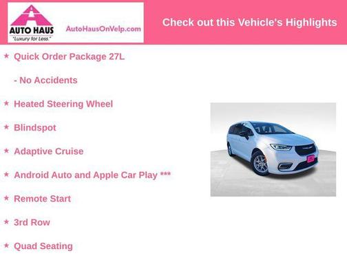 Bright White Clearcoat 2024 Chrysler Pacifica Touring L
