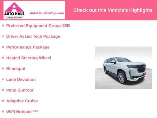 Crystal White Tricoat 2021 Cadillac Escalade ESV Premium Luxury