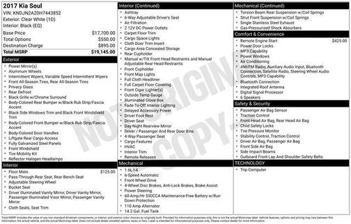 Clear White 2017 Kia Soul Base