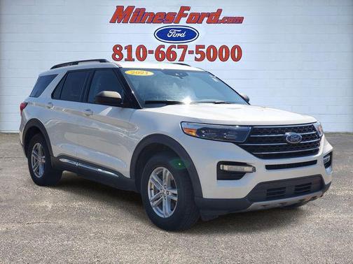 Star White Metallic Tri-Coat 2021 Ford Explorer XLT