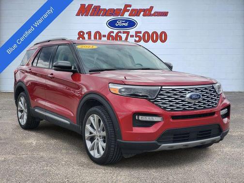 Red Metallic 2021 Ford Explorer Platinum