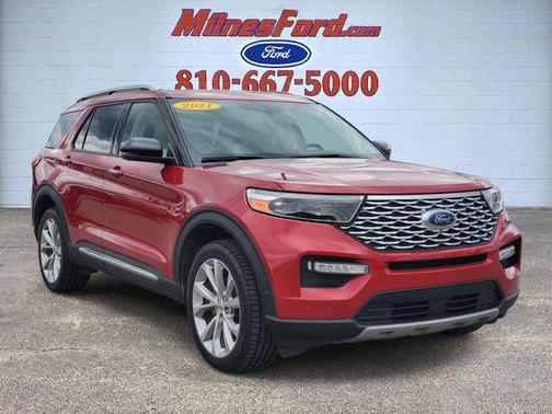 Red Metallic 2021 Ford Explorer Platinum
