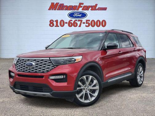 Red Metallic 2021 Ford Explorer Platinum