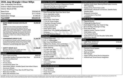 Black Clearcoat 2026 Jeep Wrangler Sport