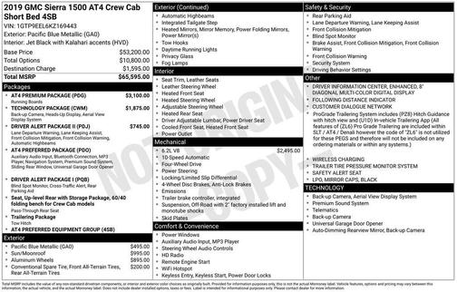 2019 GMC Sierra 1500 AT4